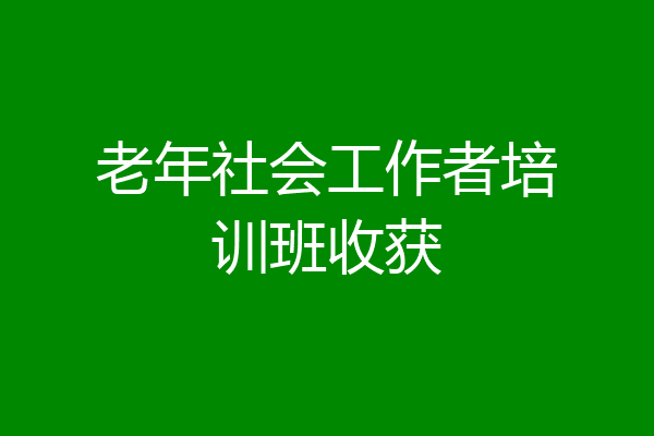 老年社会工作者培训班收获