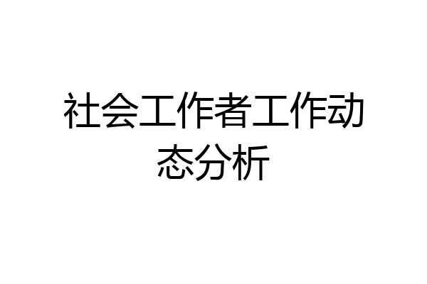 社会工作者工作动态分析