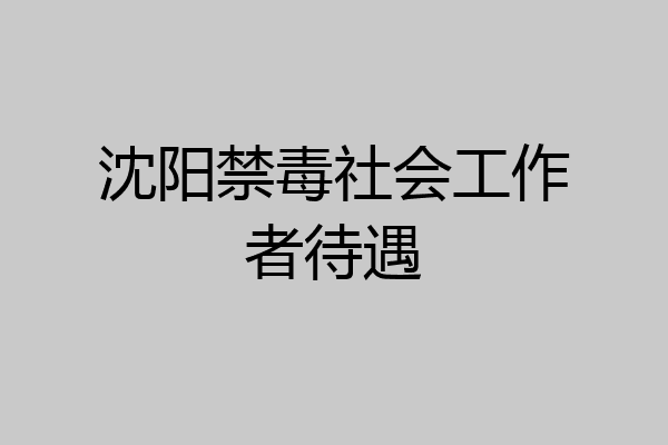 沈阳禁毒社会工作者待遇