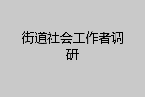 街道社会工作者调研