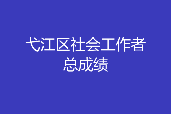 弋江区社会工作者总成绩