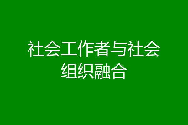 社会工作者与社会组织融合
