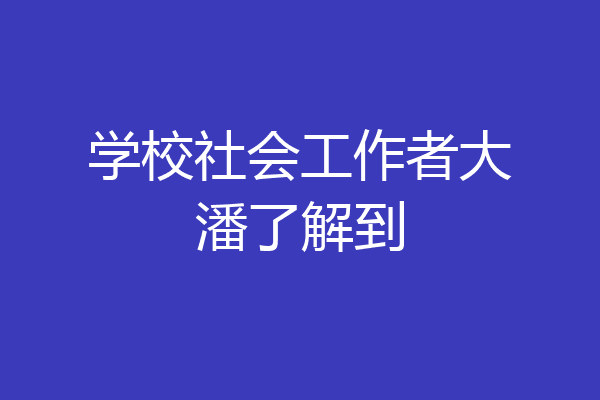 学校社会工作者大潘了解到