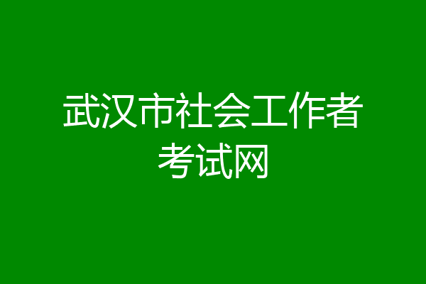 武汉市社会工作者考试网