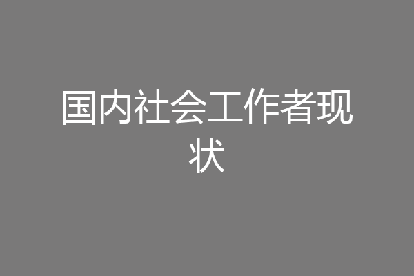国内社会工作者现状