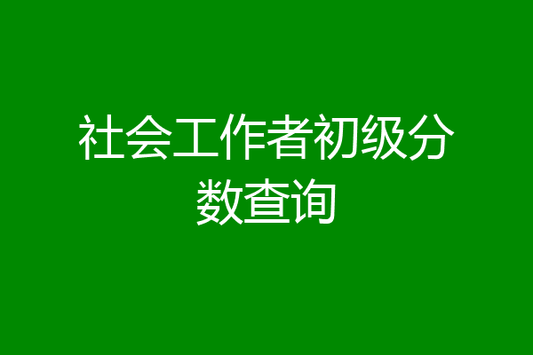 社会工作者初级分数查询