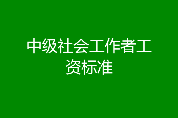 中级社会工作者工资标准