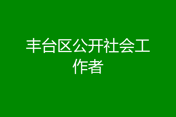 丰台区公开社会工作者