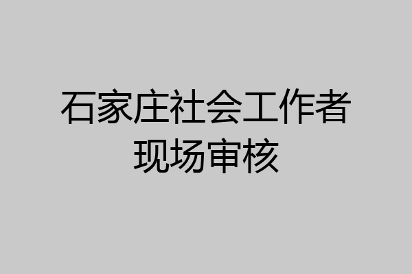石家庄社会工作者现场审核