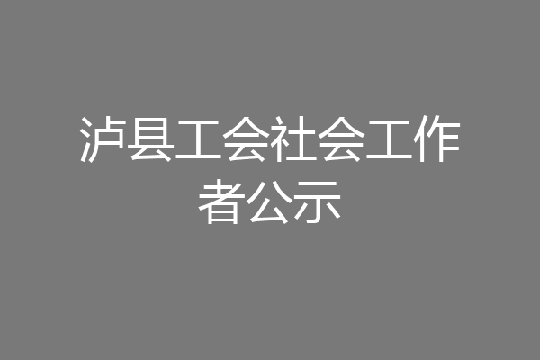 泸县工会社会工作者公示
