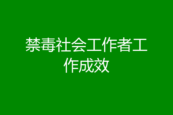 禁毒社会工作者工作成效