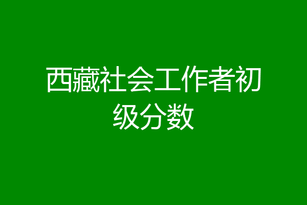 西藏社会工作者初级分数
