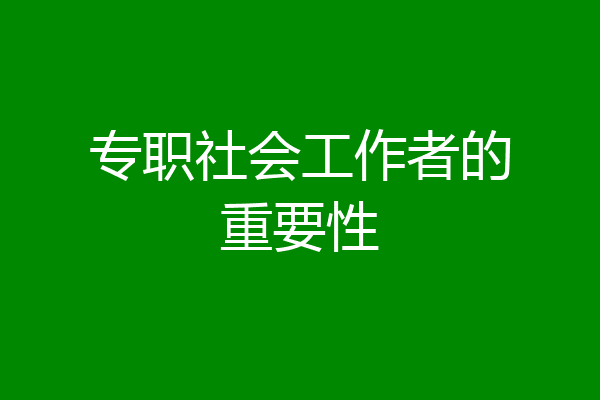专职社会工作者的重要性
