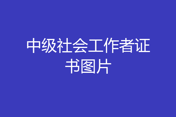 中级社会工作者证书图片