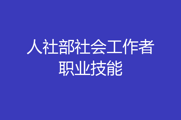 人社部社会工作者职业技能