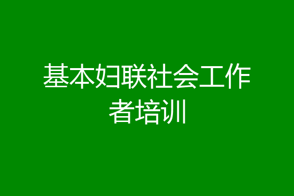 基本妇联社会工作者培训