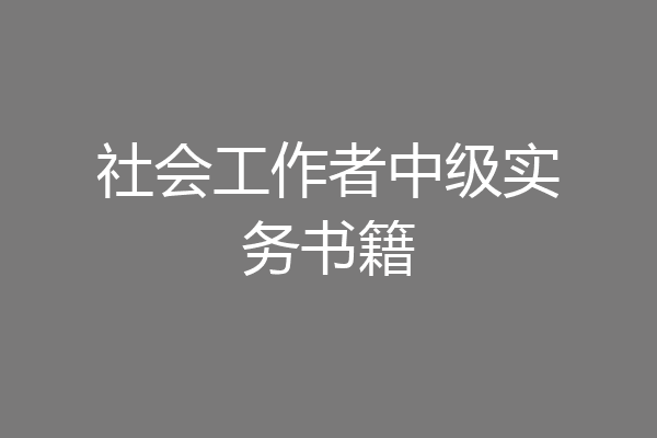 社会工作者中级实务书籍