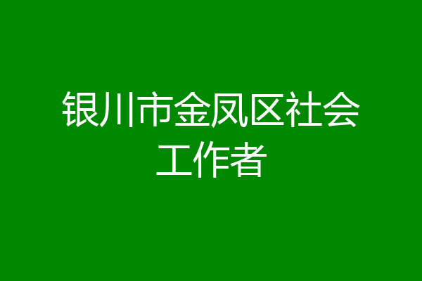 银川市金凤区社会工作者