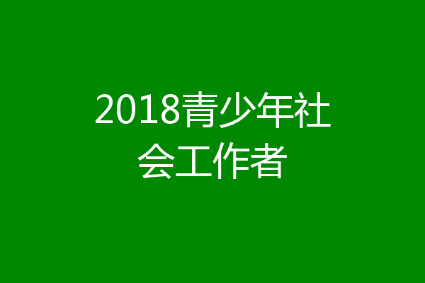 2018青少年社会工作者