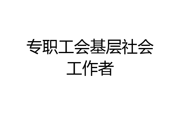 专职工会基层社会工作者
