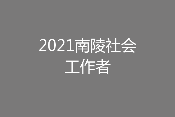 2021南陵社会工作者