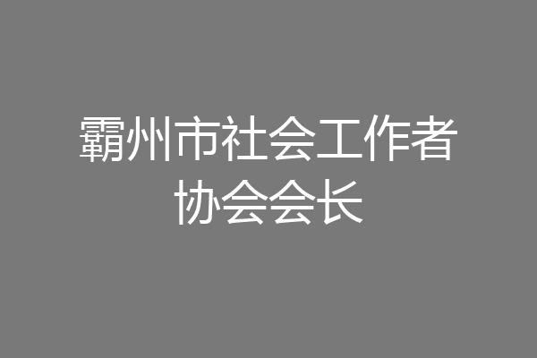 霸州市社会工作者协会会长