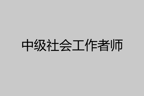 中级社会工作者师