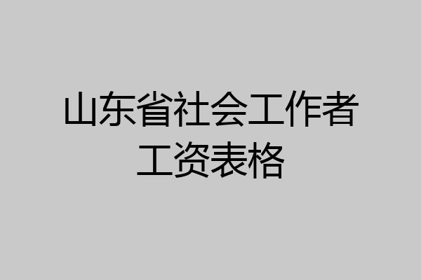山东省社会工作者工资表格