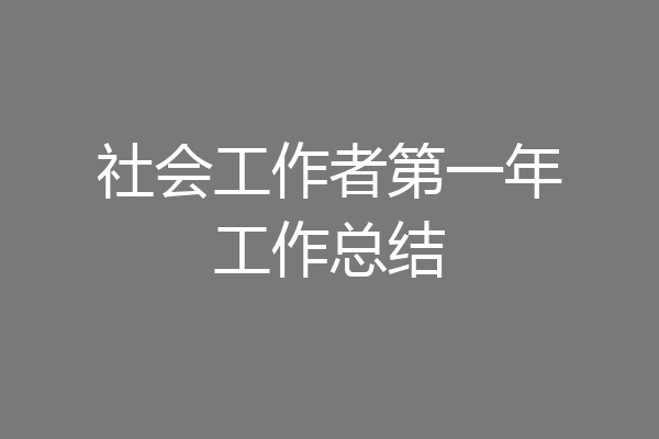 社会工作者第一年工作总结
