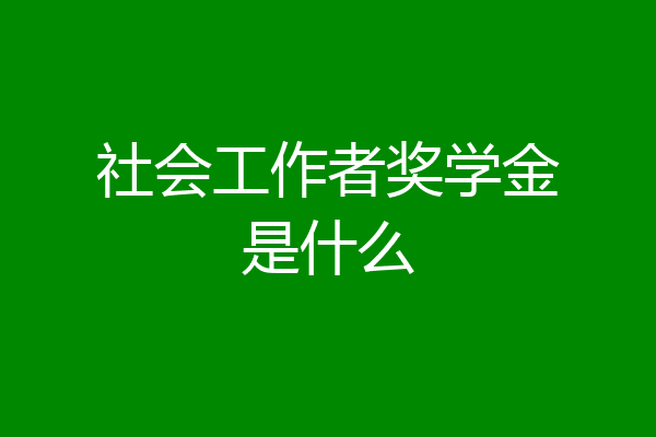 社会工作者奖学金是什么