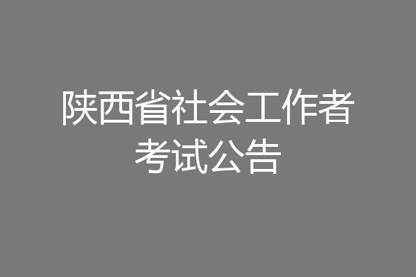 陕西省社会工作者考试公告