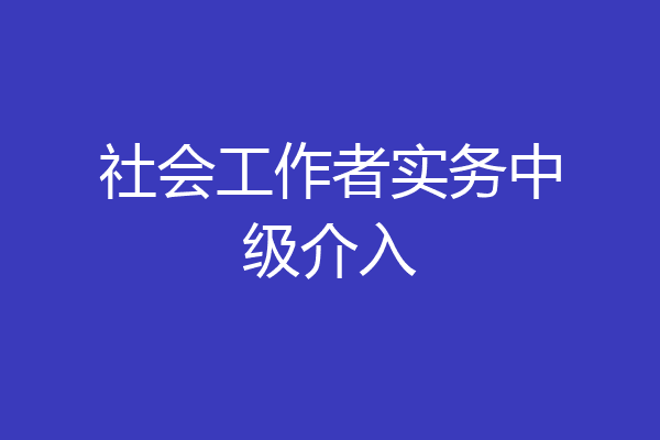 社会工作者实务中级介入