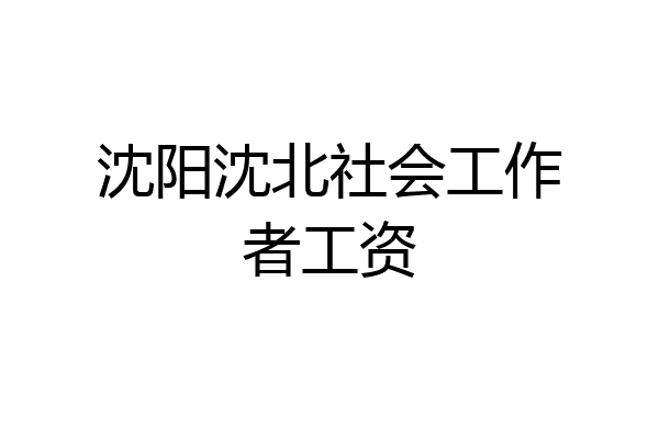 沈阳沈北社会工作者工资
