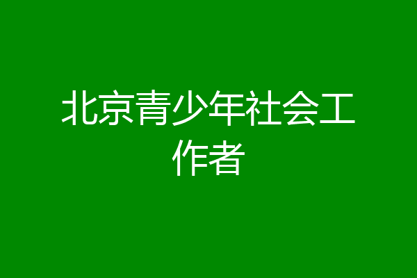北京青少年社会工作者