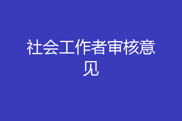 社会工作者审核意见