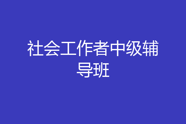 社会工作者中级辅导班
