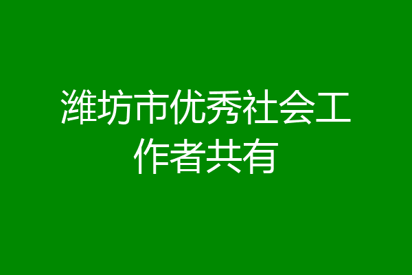 潍坊市优秀社会工作者共有