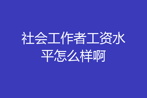 社会工作者工资水平怎么样啊