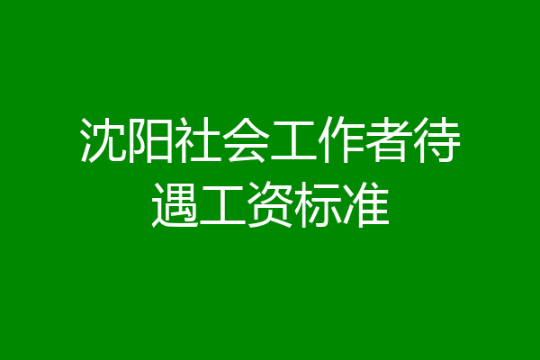 沈阳社会工作者待遇工资标准