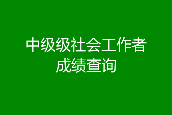 中级级社会工作者成绩查询