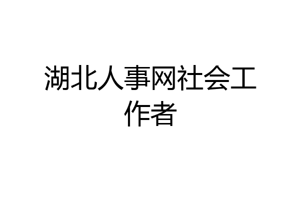 湖北人事网社会工作者