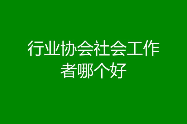 行业协会社会工作者哪个好