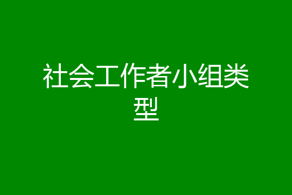 社会工作者小组类型