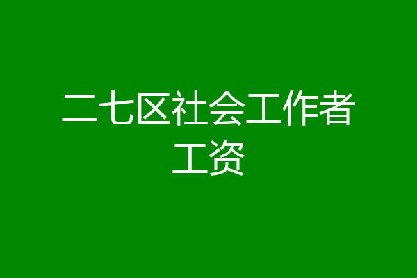 二七区社会工作者工资