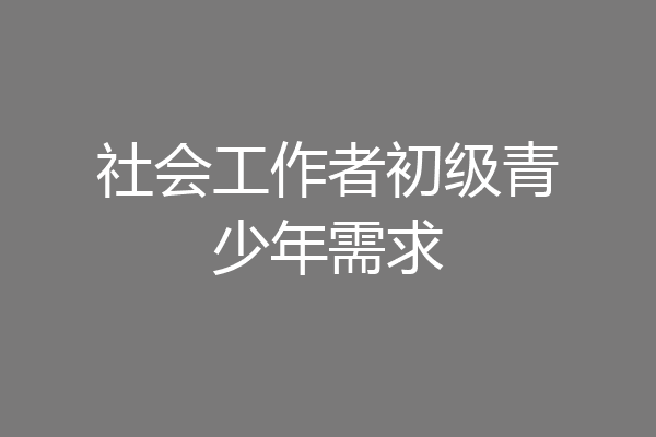 社会工作者初级青少年需求