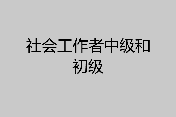 社会工作者中级和初级