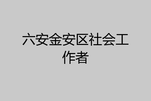 六安金安区社会工作者
