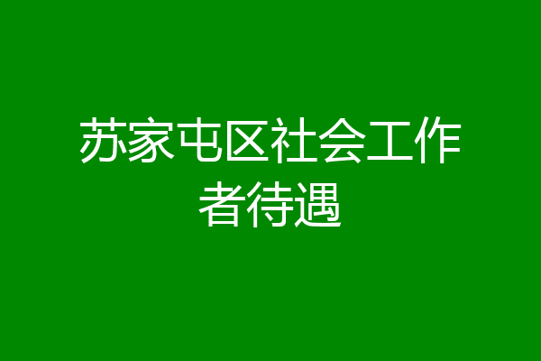 苏家屯区社会工作者待遇