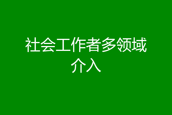 社会工作者多领域介入