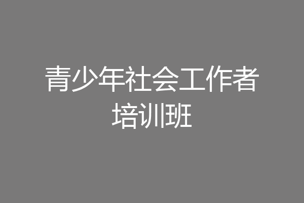 青少年社会工作者培训班